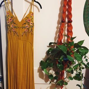 embroidered midi dress